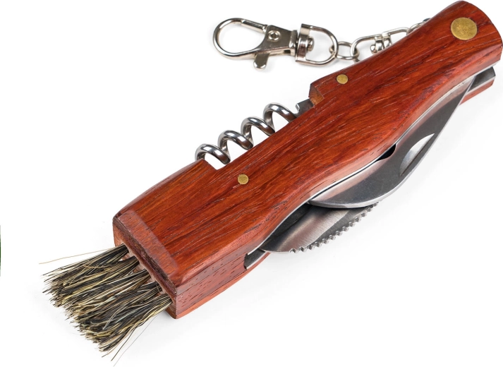 Cuchillo setero AKCENT con cepillo, plegable de acero inoxidable 7 cm