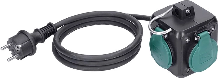 Solight alargador con forma de cubo 3 m, 3 enchufes, IP44 - 1 pieza