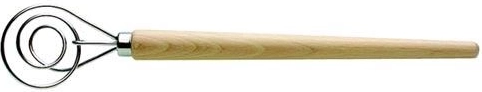 Amasador de masa de acero inoxidable con mango de madera 6 cm