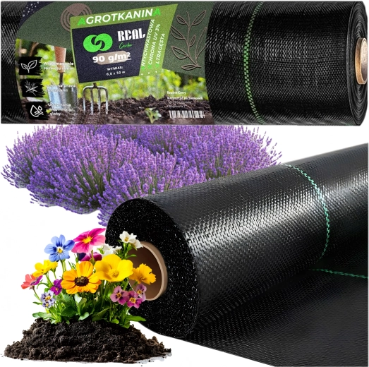 Agrotextil 90 g/m² 0,8 × 50 m negro UV contra malas hierbas