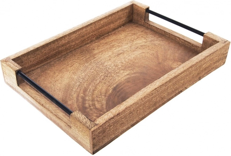 Bandeja de servir de madera de mango 35,5 × 25,5 × 5,5 cm