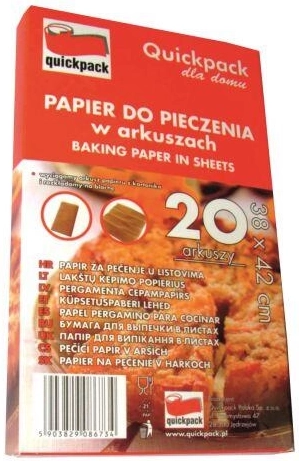 Papel para hornear 38 × 42 cm, 20 uds.