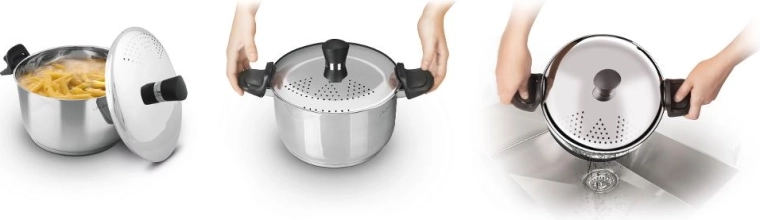Tapa coladora integrada