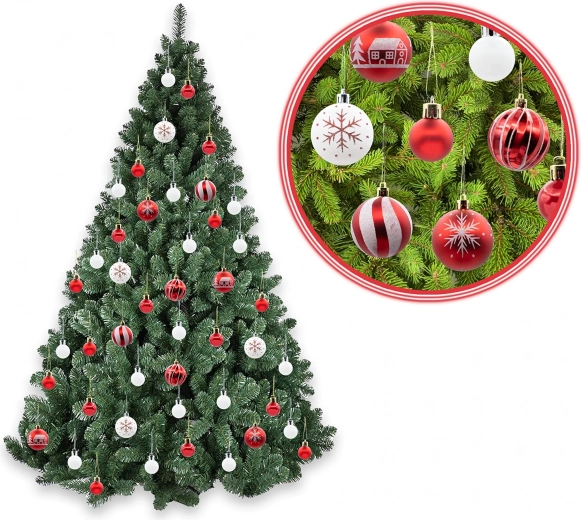 Adornos navideños brillantes e irrompibles para el árbol, set de 42 unidades - 1 unidad