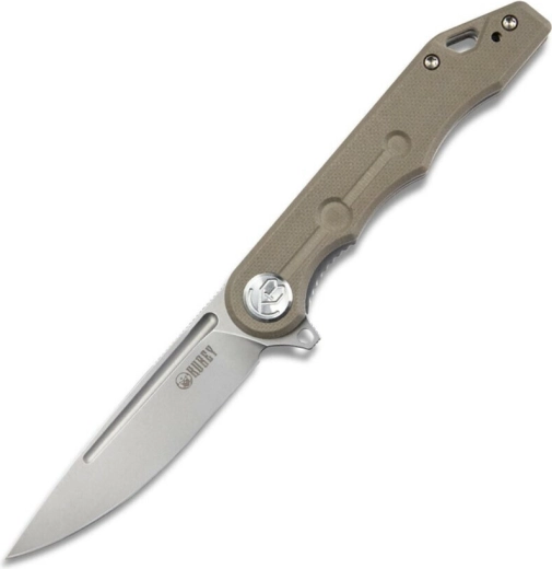 Navaja plegable Kubey Mizo 8 cm, bead blasted, G10 marrón