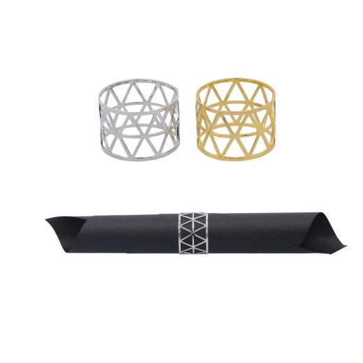 Juego de anillos para servilletas en color dorado y plateado, 4 uds