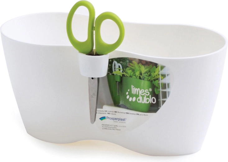 Macetero con tijeras LIMES DUBLO 25 cm – blanco