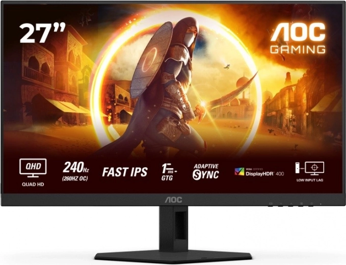 Monitor 27" AOC Q27G4ZR Fast IPS 240 Hz con pivote, HDMI x2 y DisplayPort