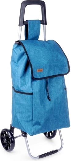 Carrito de compra con bolsa azul 40 l