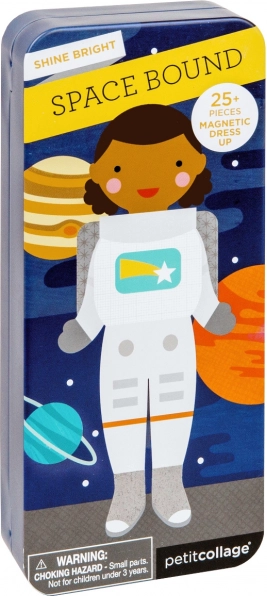 Puzle magnético de astronauta en caja metálica