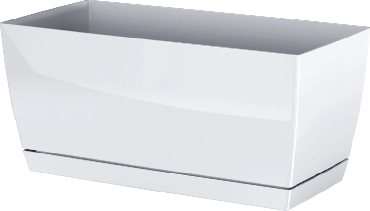 Jardinera con bandeja COUBI CASE, 24 cm, blanca