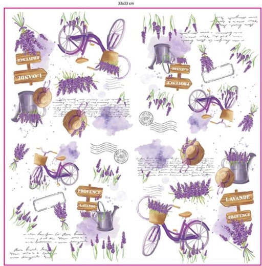 Servilletas de papel Lavanda, 3 capas, 33 × 33 cm