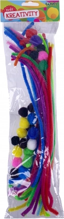 Set creativo con limpiapipas peludos y pompones 30 uds