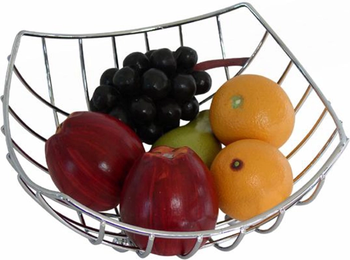 Frutero de metal cromado 24 × 24 × 10,5 cm