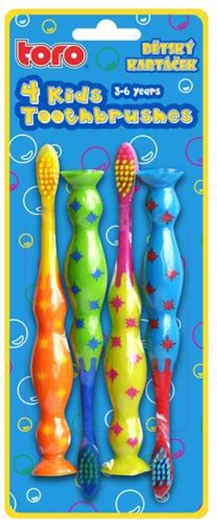 Cepillos de dientes infantiles con ventosa, 4 uds