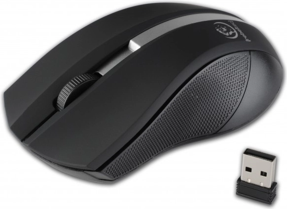 Ratón óptico inalámbrico REBELTEC Galaxy, negro-plateado, superficie engomada