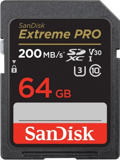 Tarjeta de memoria SanDisk Extreme Pro SDXC 64 GB UHS-I U3 V30 200/90 MB/s