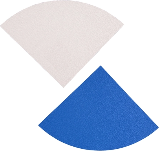 Salvamanteles reversible de cuero ecológico 12 × 12 cm azul/ecru