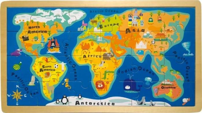 Puzzle encajable Mapa del Mundo para Niños