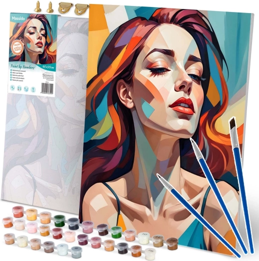 Pintura por números 40×50 cm – retrato de mujer MASSIDO