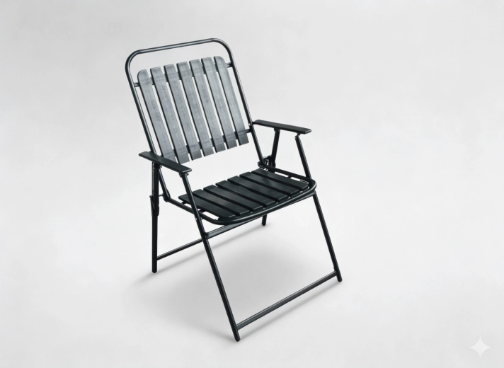 Sillón de jardín plegable negro 63 × 55 × 90 cm