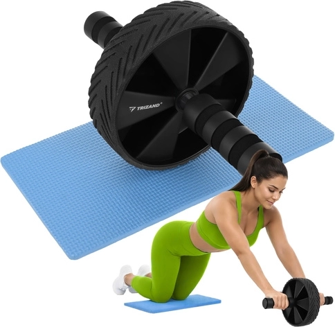 Rodillo abdominal TRIZAND con esterilla para las rodillas