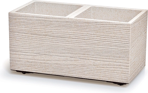 Macetero rectangular Madera Case Eco Wood 58 cm – blanco