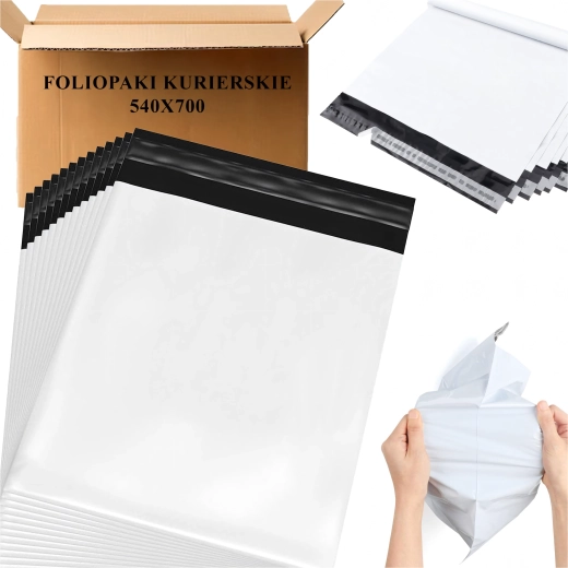 Sobres postales de plástico blancos XXL 540 × 700 mm, paquete de 50 uds