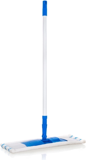 Mopa plana de microfibra con mango telescópico, azul oscuro