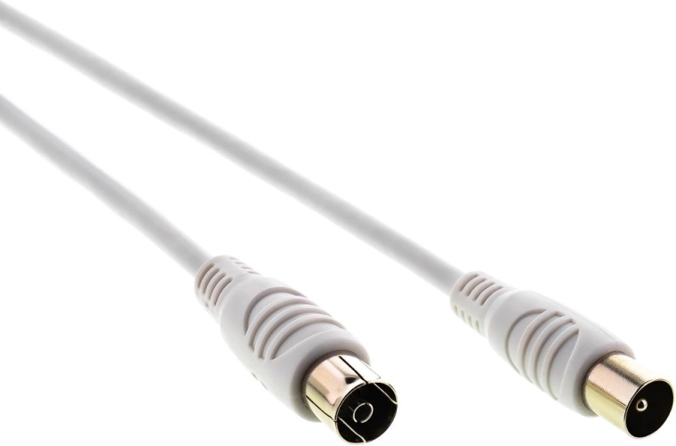 Cable coaxial de antena Sencor IEC macho–hembra de 0,8 m, blanco