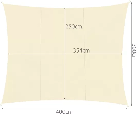Tamaño 4 × 3 m para un sombreado eficaz