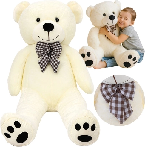 Oso de peluche Kruzzel 100 cm ecru con lazo