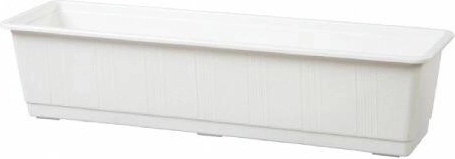 Jardinera de plástico para flores 50 cm blanca