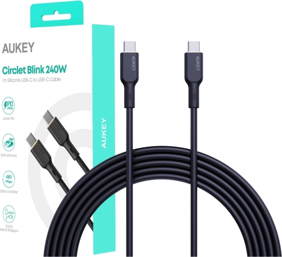 Cable de silicona USB-C - USB-C 1 m 240W PD de AUKEY