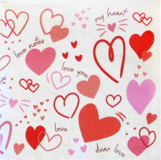 Servilletas corazón de 3 capas 33 × 33 cm - 1 pieza