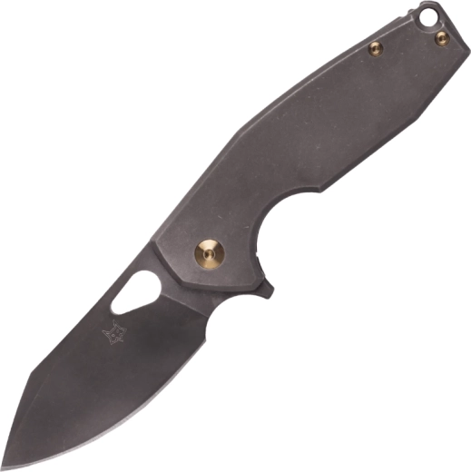 Navaja de bolsillo FOX Yaru 7 cm, titanio, bronce, Stonewash PVD