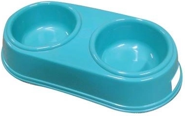 Comedero doble para perro 26,5 × 12,5 cm, plástico, surtido de colores