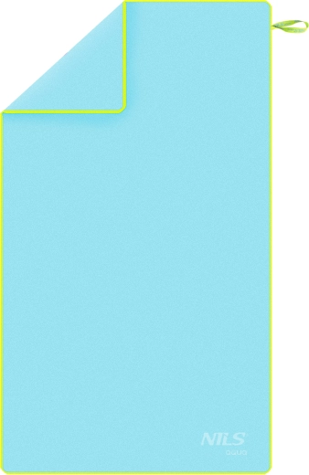 Toalla de microfibra de secado rápido NILS aqua, azul claro/verde, 180 × 100 cm