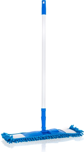 Mopa plana de chenilla con mango telescópico, azul oscuro (42 × 13 cm, 68–120 cm)