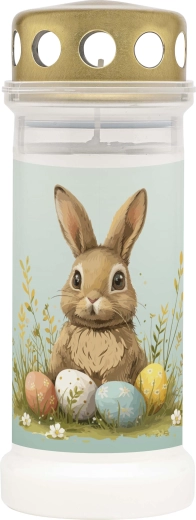 Vela de cementerio Conejito de Pascua blanca