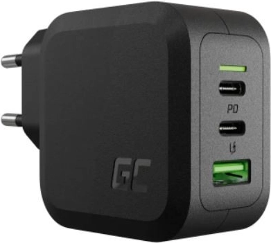 Cargador Green Cell PowerGaN 65 W con USB‑C PD y USB‑A QC
