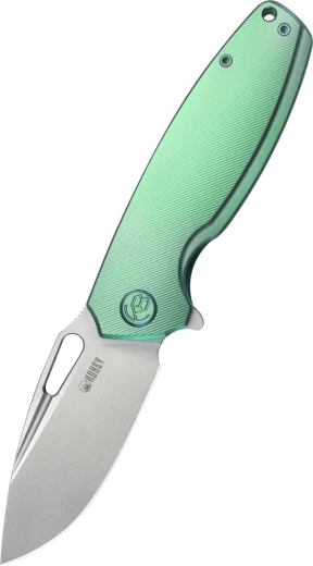 Kubey Tityus cuchillo de bolsillo verde de titanio 8,6 cm