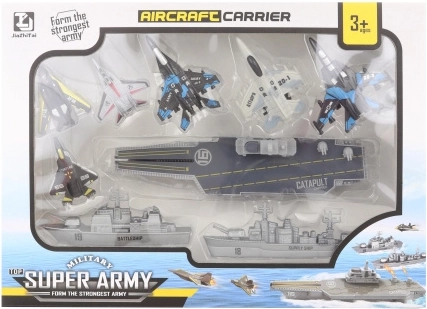 Portaaviones con accesorios para niños