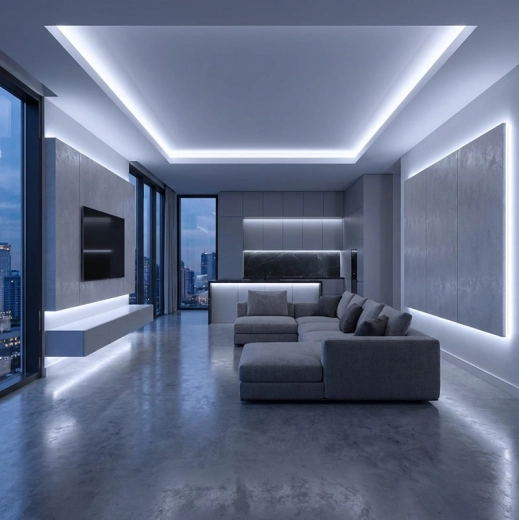 Iluminación ambiental moderna para interiores