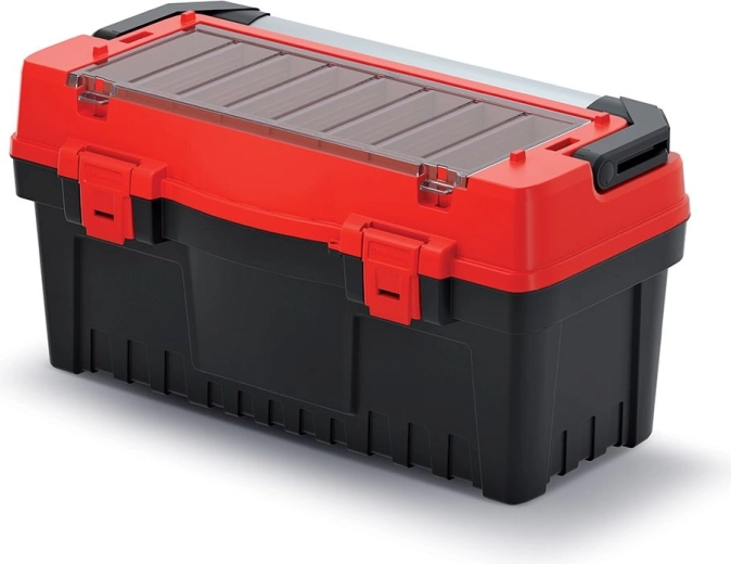 Maletín para herramientas EVO con asa metálica y separadores, 594 × 288 × 308 mm, rojo
