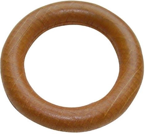 Anillas de madera para barras de cortina – cerezo, set de 10 uds.