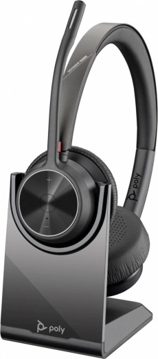 Auriculares inalámbricos Poly Voyager 4300 UC con base de carga