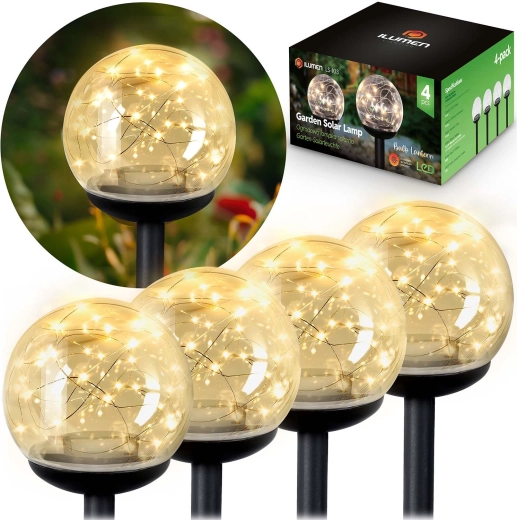 Bolas de luz solares para jardín 4 uds ILUMEN