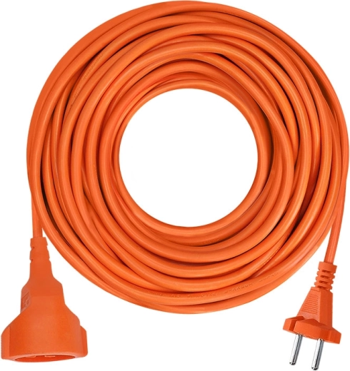 Solight cable alargador móvil con acoplamiento 10 m, 2× 1,5 mm², naranja