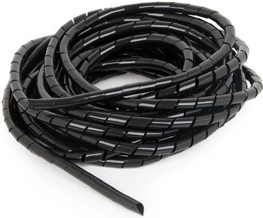 Organizador de cables – protector en espiral 12 mm, 10 m, negro